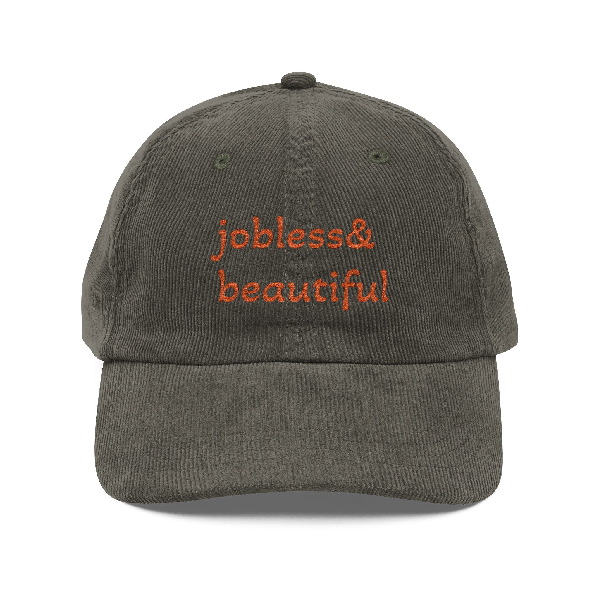 “jobless & beautiful” Vintage Corduroy Cap